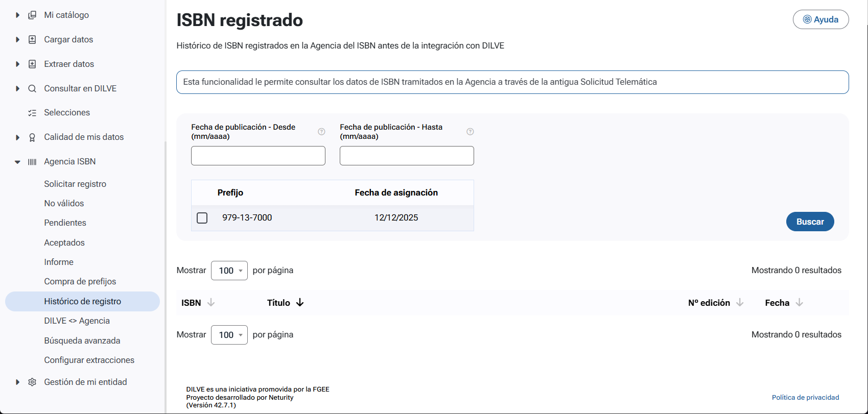 Histórico de registro