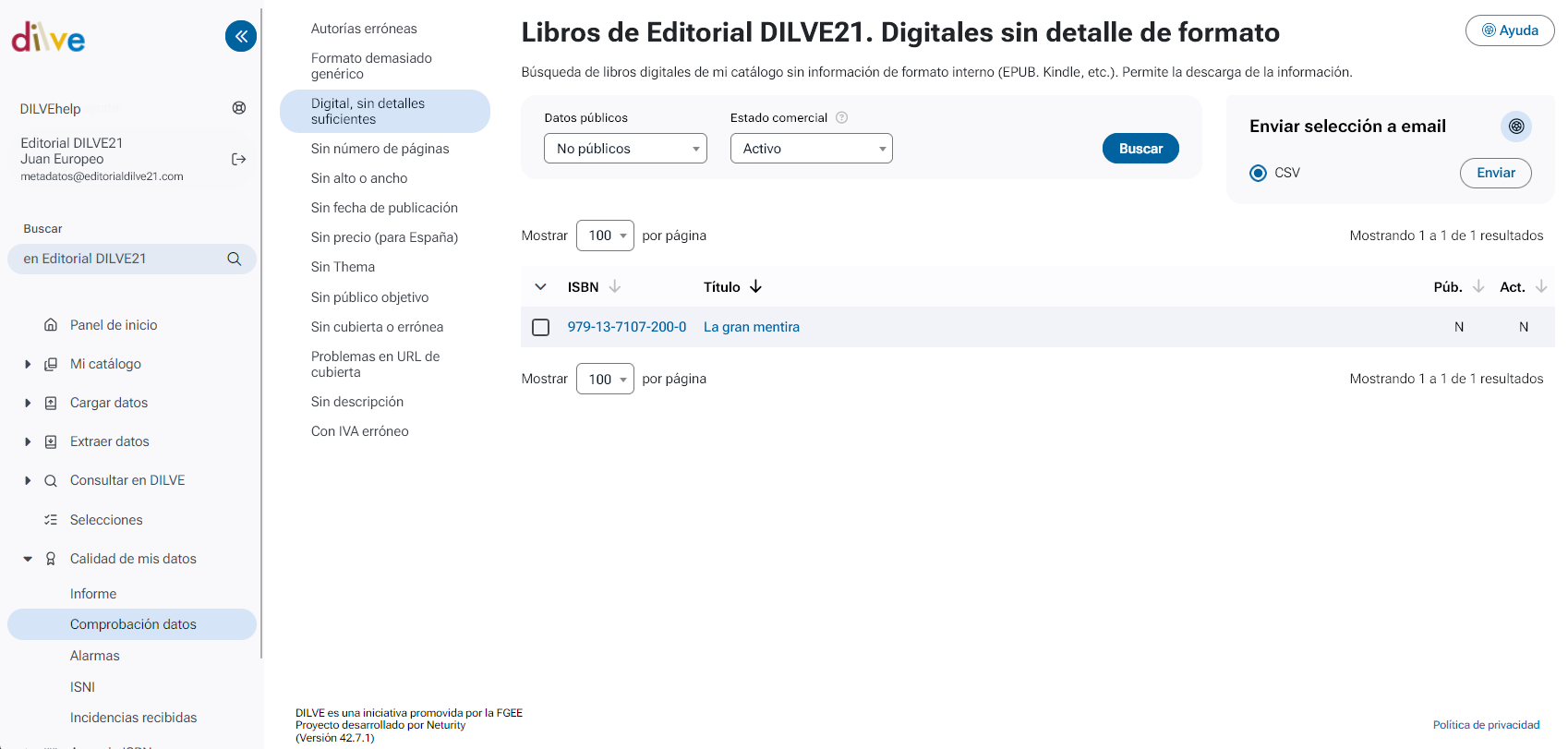 Listado de libros con formato demasiado genérico