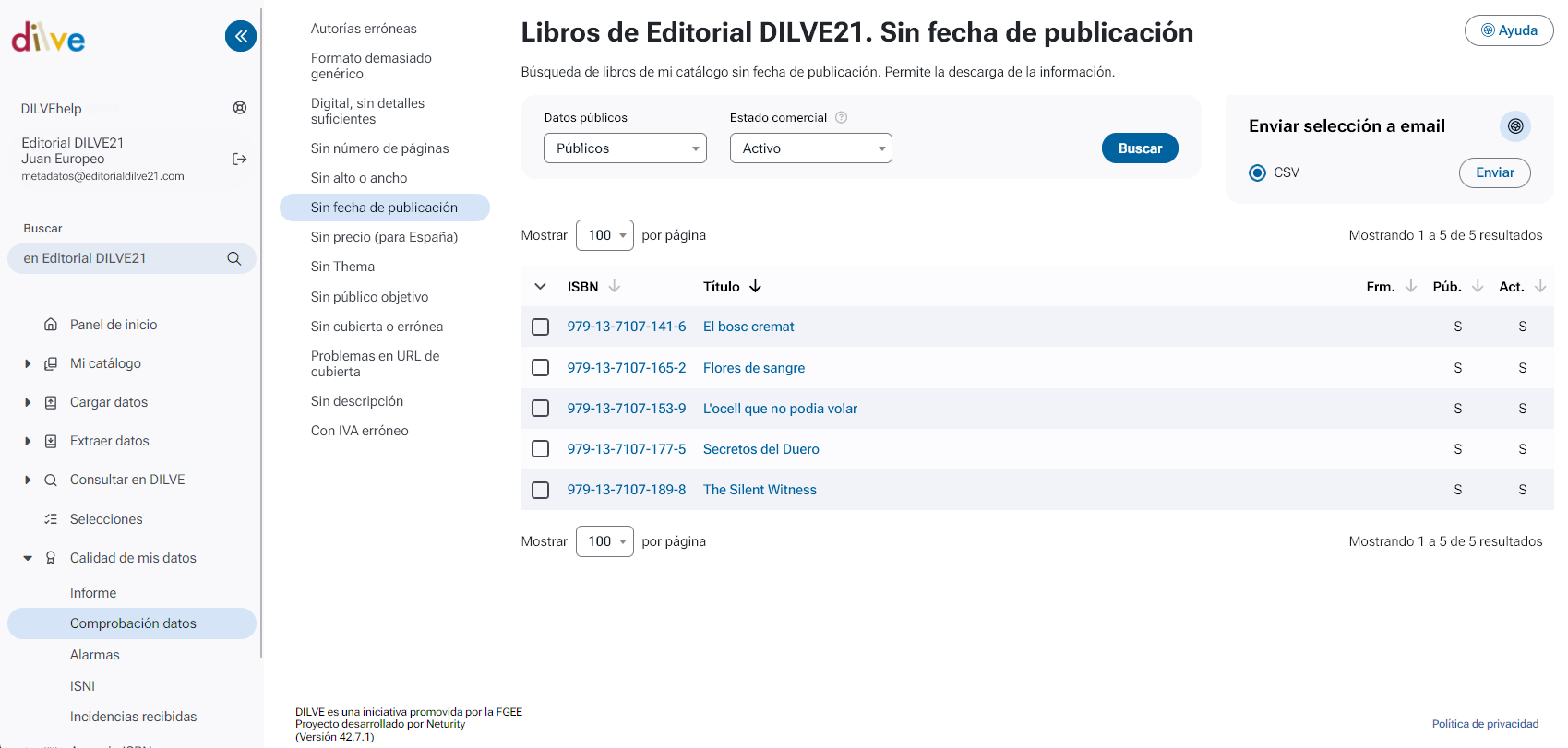 Listado de libros sin fecha de publicación