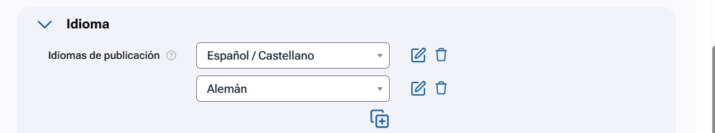 Libro con dos idiomas de publicación